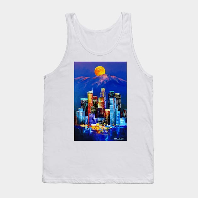 Night Los Angeles Tank Top by OLHADARCHUKART